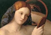 BELLINI, Giovanni Naked Young Woman in Front of the Mirror (detail) Norge oil painting reproduction